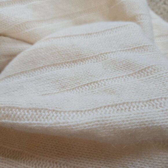 Halogen Cashmere Infinity Scarf Ribbed Ivory - Picture 7 of 7